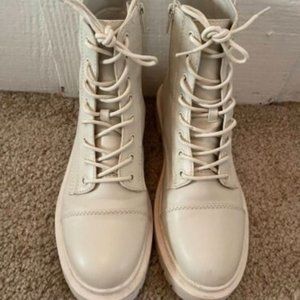Aldo Goer Combat Boots Ladies Size 9 Zipper And Shoelace Closure